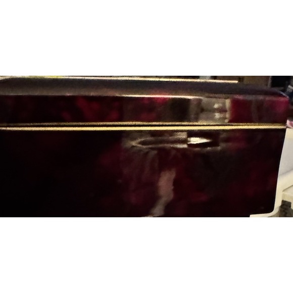 Vintage Japanese Lacquer Music Box Geisha Scene Gold Inlay Made in Japan- Works - Picture 10 of 11